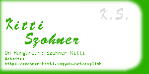 kitti szohner business card